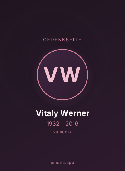 Gedenkportrait von Vitaly Werner