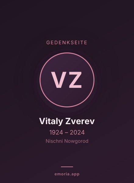 Gedenkportrait von Vitaly Zverev