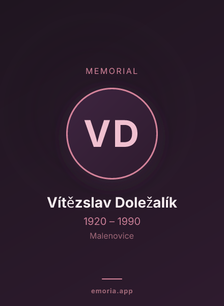 Memorial portrait of Vítězslav Doležalík