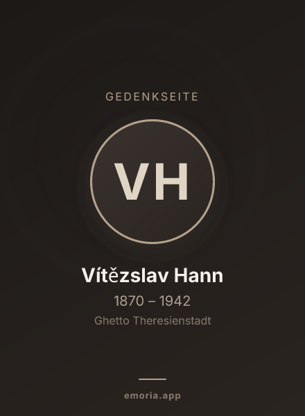 Gedenkportrait von Vítězslav Hann