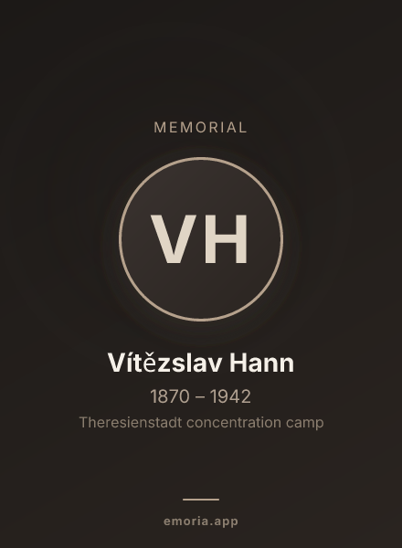 Memorial portrait of Vítězslav Hann