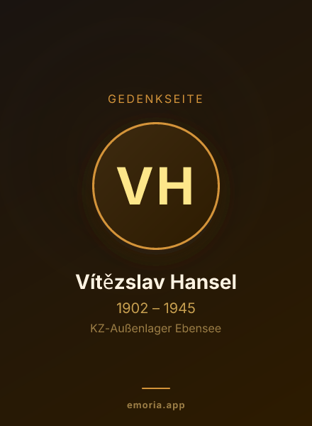 Gedenkportrait von Vítězslav Hansel