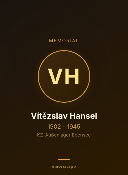 Memorial portrait of Vítězslav Hansel