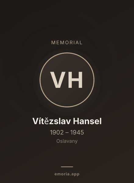 Memorial portrait of Vítězslav Hansel
