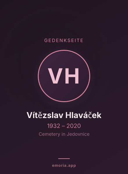 Gedenkportrait von Vítězslav Hlaváček