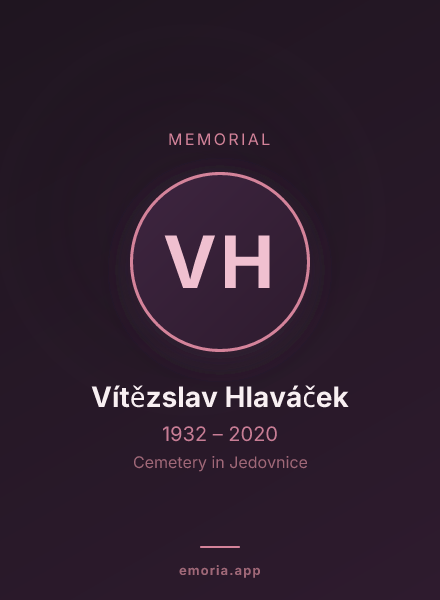 Memorial portrait of Vítězslav Hlaváček