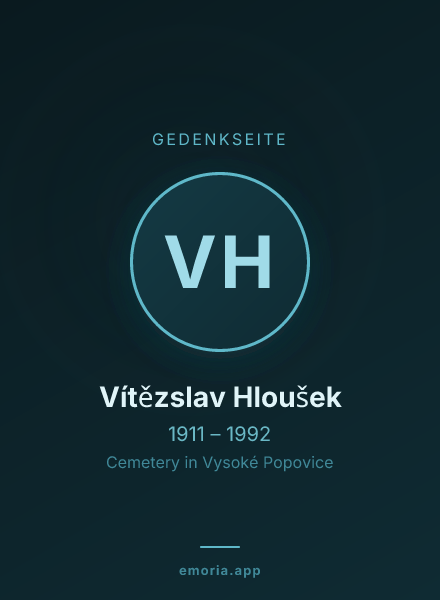 Gedenkportrait von Vítězslav Hloušek