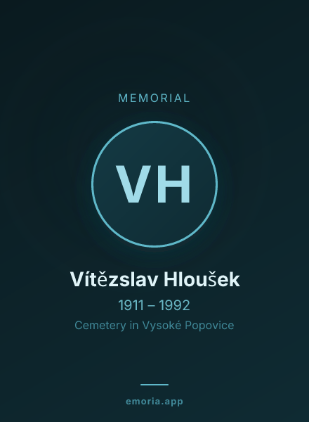 Memorial portrait of Vítězslav Hloušek