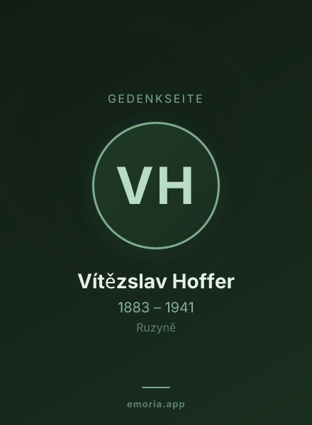 Gedenkportrait von Vítězslav Hoffer