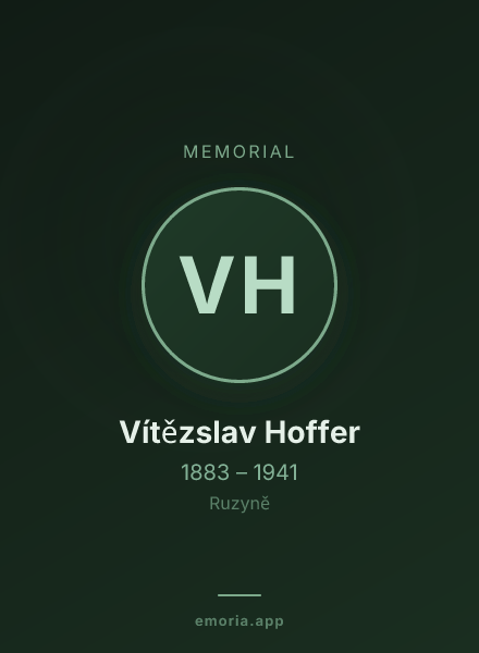 Memorial portrait of Vítězslav Hoffer