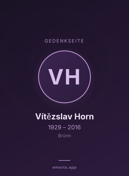 Gedenkportrait von Vítězslav Horn