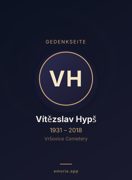 Gedenkportrait von Vítězslav Hypš