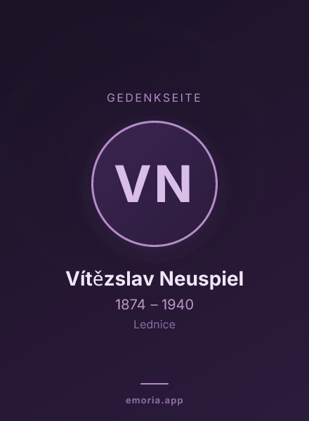 Gedenkportrait von Vítězslav Neuspiel