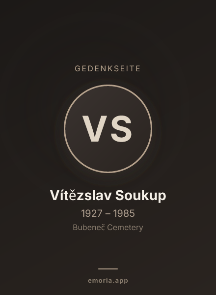 Gedenkportrait von Vítězslav Soukup