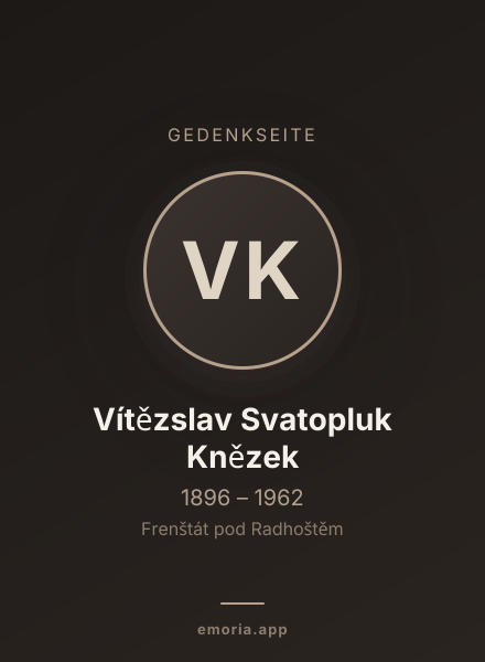 Gedenkportrait von Vítězslav Svatopluk Knězek