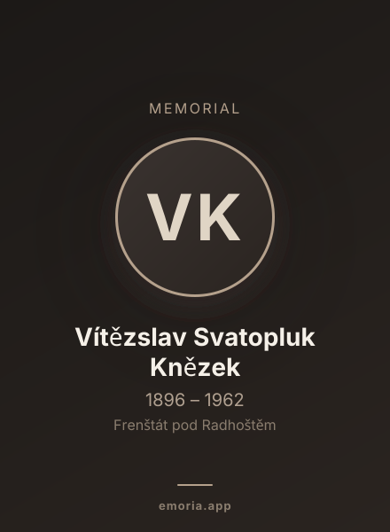 Memorial portrait of Vítězslav Svatopluk Knězek