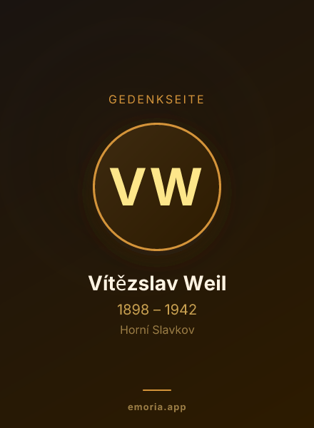 Gedenkportrait von Vítězslav Weil