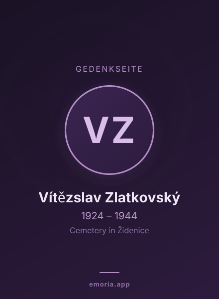 Gedenkportrait von Vítězslav Zlatkovský