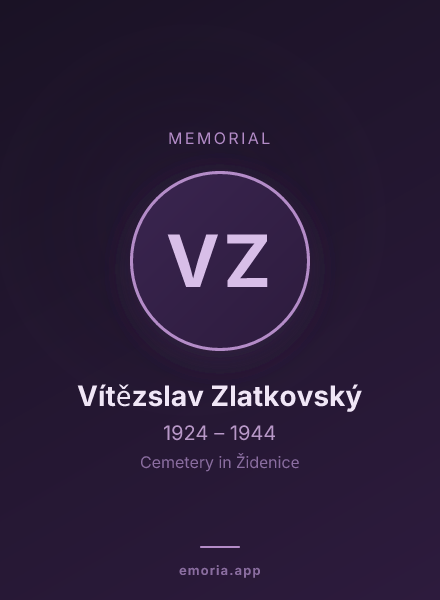 Memorial portrait of Vítězslav Zlatkovský