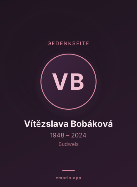 Gedenkportrait von Vítězslava Bobáková