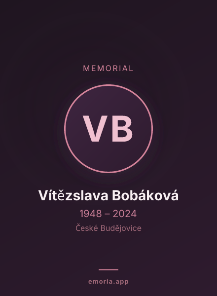 Memorial portrait of Vítězslava Bobáková