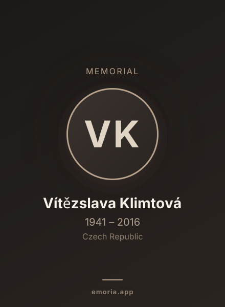 Memorial portrait of Vítězslava Klimtová