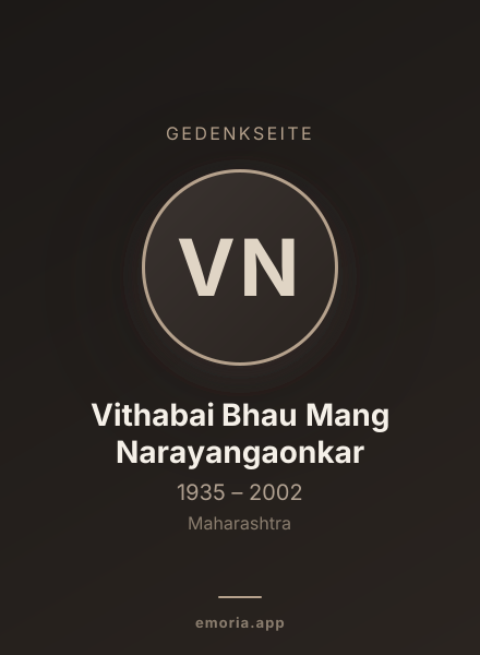 Gedenkportrait von Vithabai Bhau Mang Narayangaonkar