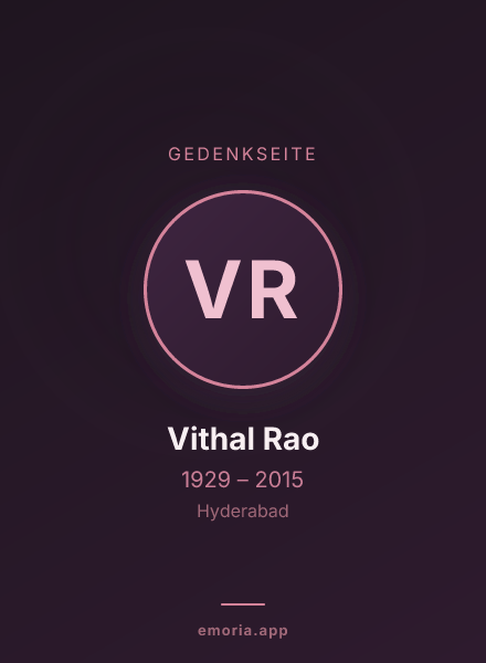 Gedenkportrait von Vithal Rao