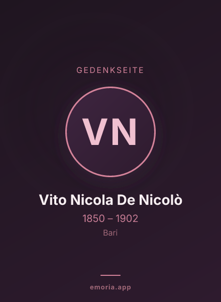 Gedenkportrait von Vito Nicola De Nicolò