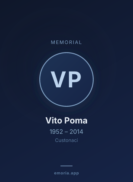 Memorial portrait of Vito Poma