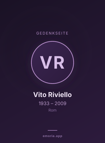 Gedenkportrait von Vito Riviello