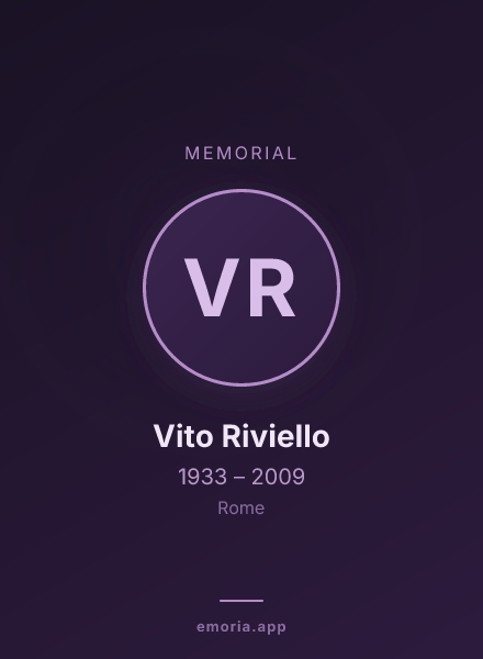 Memorial portrait of Vito Riviello