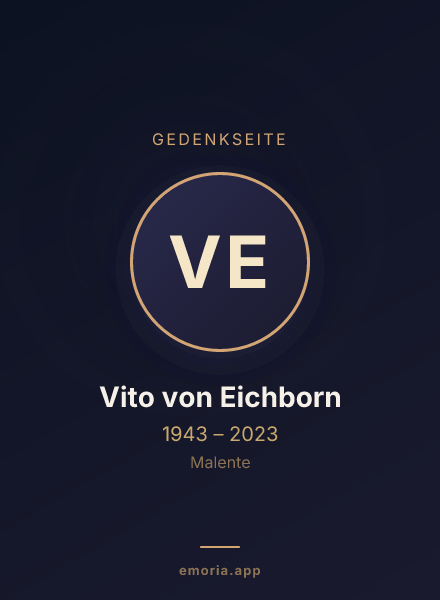 Gedenkportrait von Vito von Eichborn