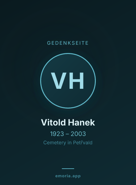 Gedenkportrait von Vitold Hanek