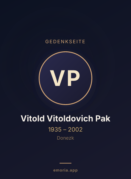 Gedenkportrait von Vitold Vitoldovich Pak