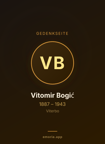 Gedenkportrait von Vitomir Bogić