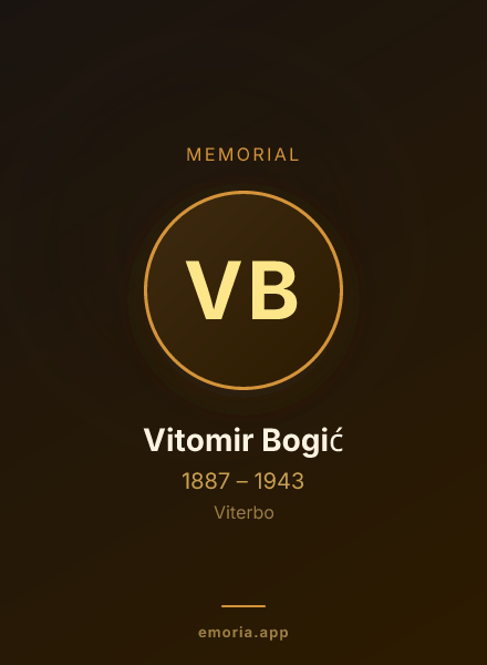 Memorial portrait of Vitomir Bogić
