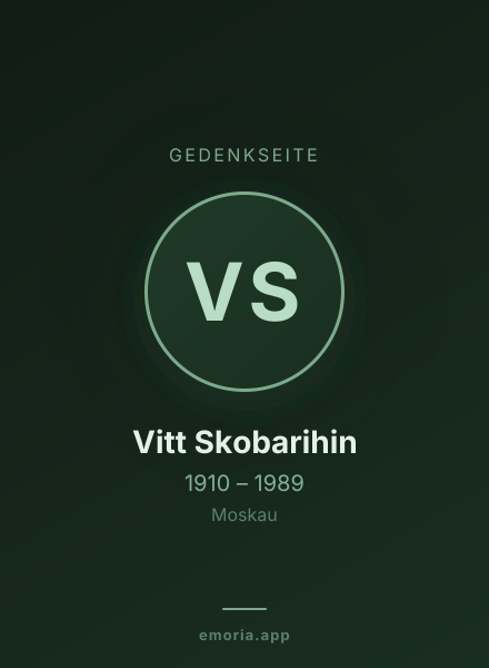 Gedenkportrait von Vitt Skobarihin