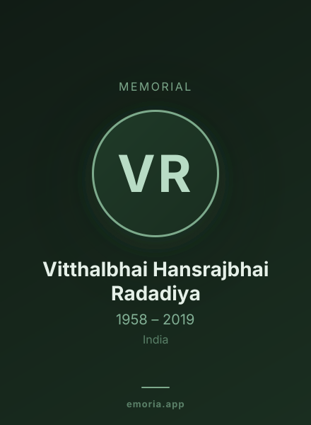 Memorial portrait of Vitthalbhai Hansrajbhai Radadiya