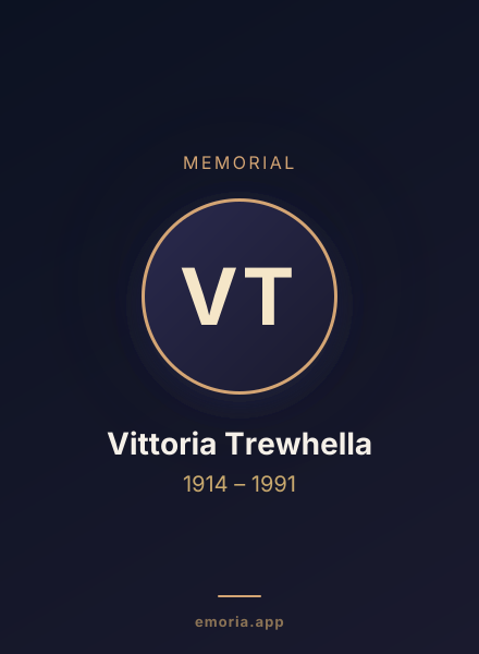 Memorial portrait of Vittoria Trewhella