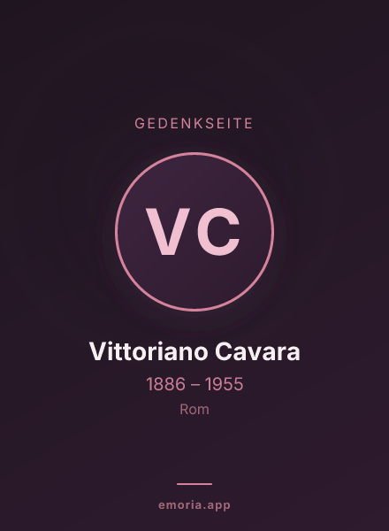 Gedenkportrait von Vittoriano Cavara