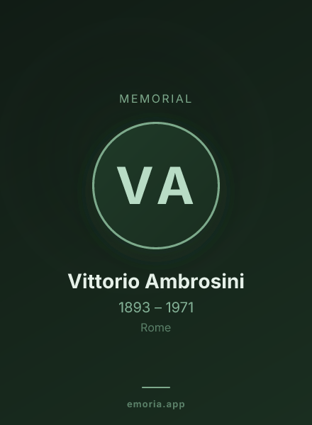 Memorial portrait of Vittorio Ambrosini