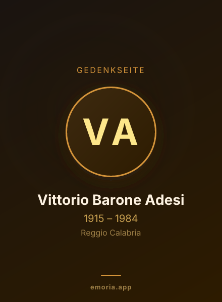 Gedenkportrait von Vittorio Barone Adesi