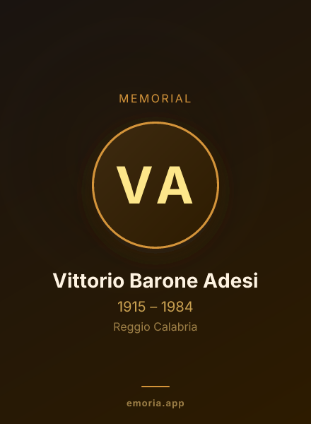 Memorial portrait of Vittorio Barone Adesi
