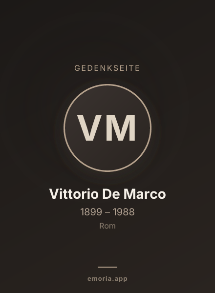 Gedenkportrait von Vittorio De Marco
