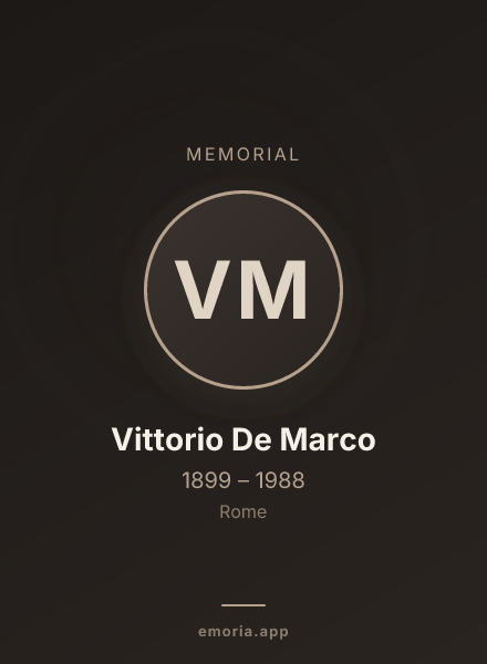 Memorial portrait of Vittorio De Marco