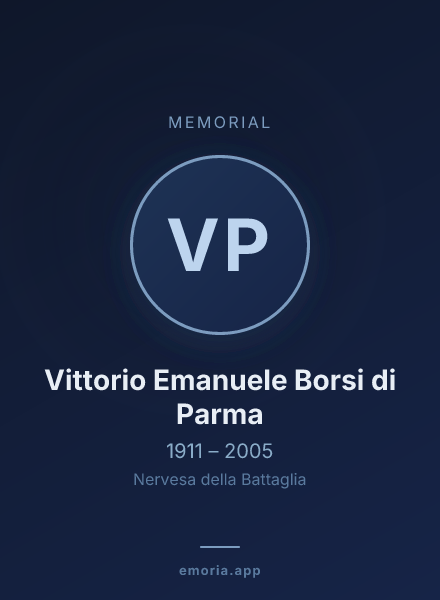 Memorial portrait of Vittorio Emanuele Borsi di Parma