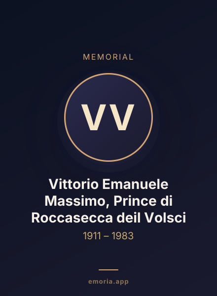 Memorial portrait of Vittorio Emanuele Massimo, Prince di Roccasecca deil Volsci