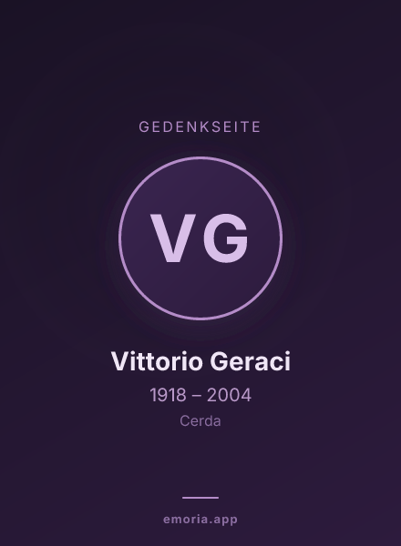 Gedenkportrait von Vittorio Geraci