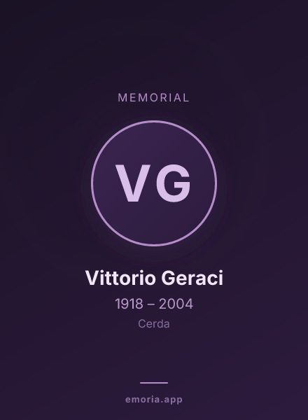 Memorial portrait of Vittorio Geraci
